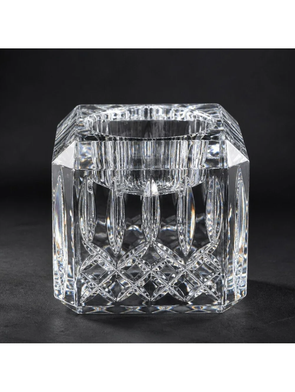 Vintage Waterford Crystal Square Votive Candle Holders Cut Glass 3